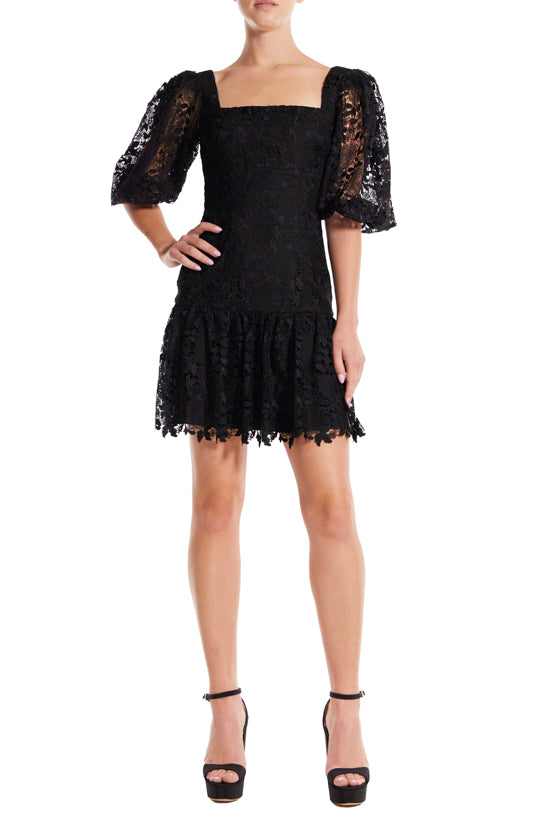 Short Sleeve Lace Cocktail Dress